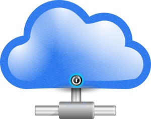cloud image with connection line with a power button
